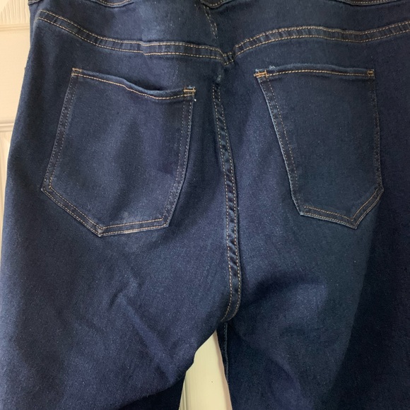 WOMEN’S PLUS 18W JEANS SKINNY DARK DENIM SILVER CRUSH HIGH WAIST STRETCH - Picture 2 of 7